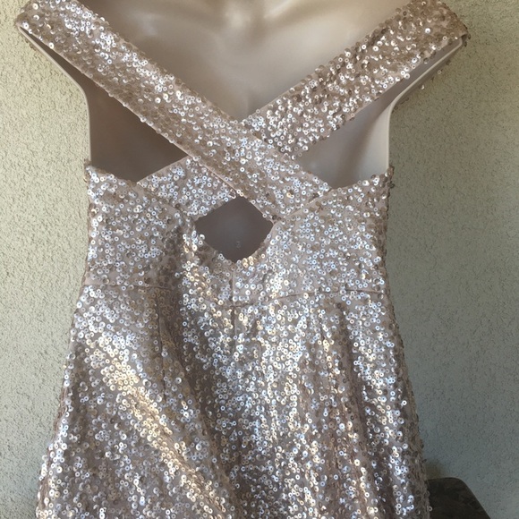 Dressy collection sequin Rose gold dress size 14 - Picture 8 of 16